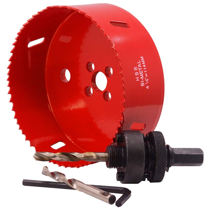 Koopi 4.25" Hole Saw with Heavy Duty Arbor, 38mm Depth Bi-Metal 4 1/4 inch Hole Cutter for Easily Drilling Wood, Plastic, Plywood, Drywall, Thin Metal (108mm) - Image 5